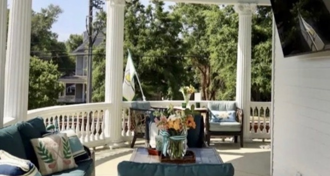 Seating on the wraparound porch